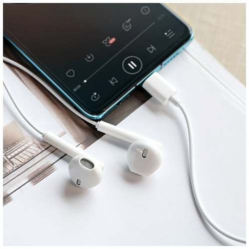 Проводные наушники M65, Type-C Special sound, HOCO, белые