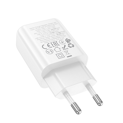 Сетевое зарядное устройство, 1 PD 20W + 1 USB 3.0 QC (N61), HOCO, белый