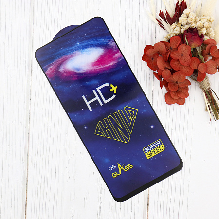 Защитное стекло на Infinix Hot 50 (4G), HD, прозрачное с черной рамкой, X-CASE