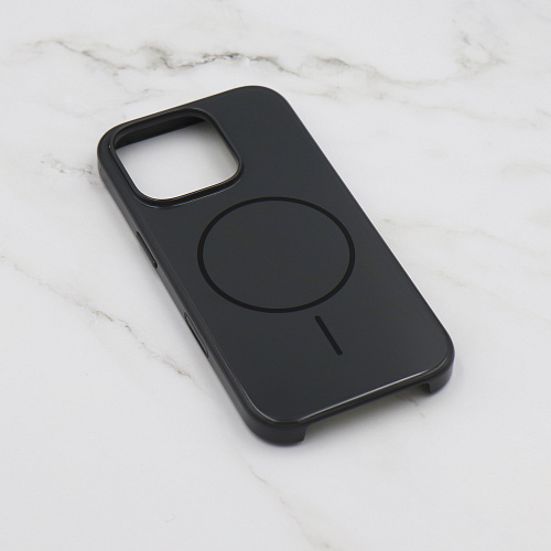 Чехол-накладка для iPhone 16 Pro, глянцевый, магнитный (MagSafe), без лого, X-CASE, черный