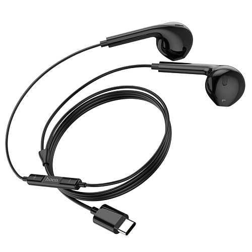 Проводные наушники M101, Type-C  Crystal joy wire-controlled earphones with microphone, HOCO, черные