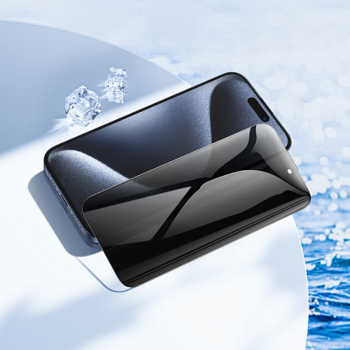Защитное стекло для iPhone 15 Pro Max, A777 Plus, HOCO, антишпионское, черное