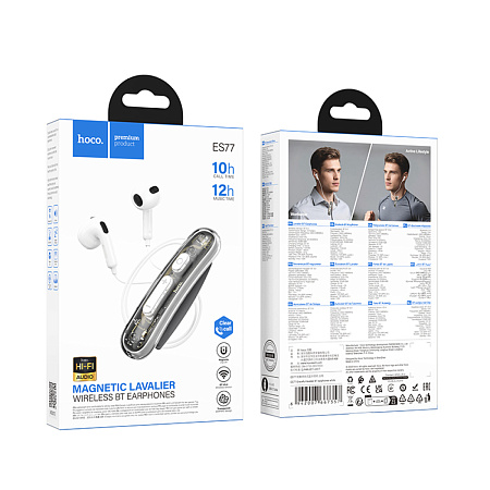 Беспроводные наушники ES77, HOCO, емкость аккумулятора: 110 мАч, белый