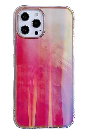 Чехол силиконовый для iPhone 11 (6.1), переливающийся, X-CASE, розово-желтый