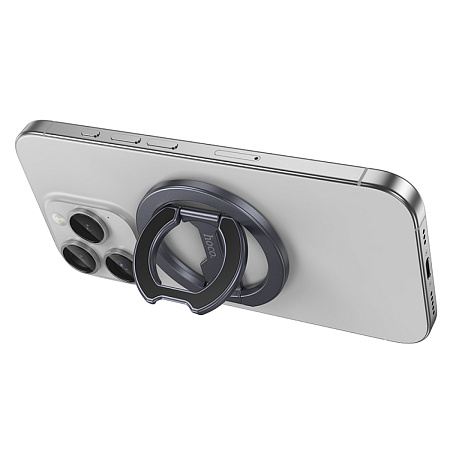 Кольцо двойное на палец магнитное (Magsafe), GH9, Hoco, металлический серый
