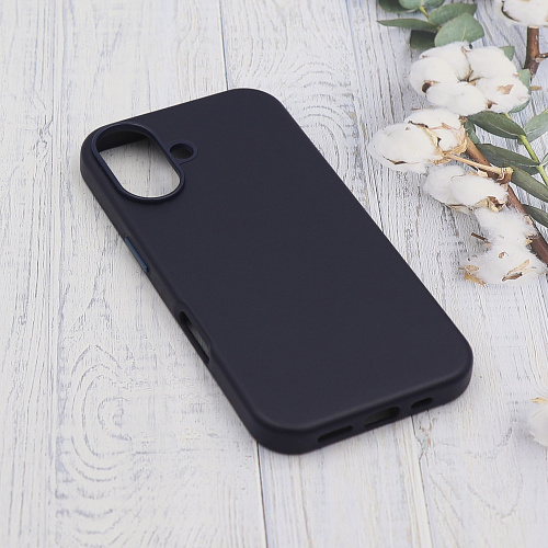 Чехол-накладка для iPhone 16, экокожа, магнитный (MagSafe), без лого, X-CASE, синий