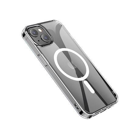 Чехол силиконовый для iPhone 14, Магнитный (MagSafe), HOCO, прозрачный