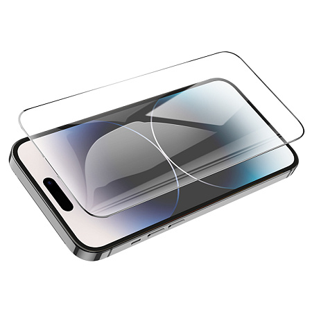 Защитное стекло для iPhone 14 Pro Max, G10, HOCO, Full screen HD anti-static tempered glass, черное