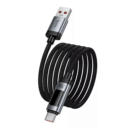 USB Кабель Type-C, HOCO, U148, 1.2м, 100W с дисплеем, черный