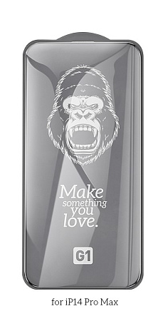 Защитное стекло для iPhone 14 Pro Max, G1, HOCO, Flash attach full screen silk screen, черное