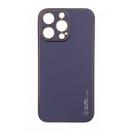 Чехол силиконовый для iPhone 13 Pro (6.1), Graceful Leather series, HOCO, фиолетовый