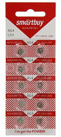 Батарейка часовая, AG4, LR626 (377/SR626SW) (1 Батарейка)