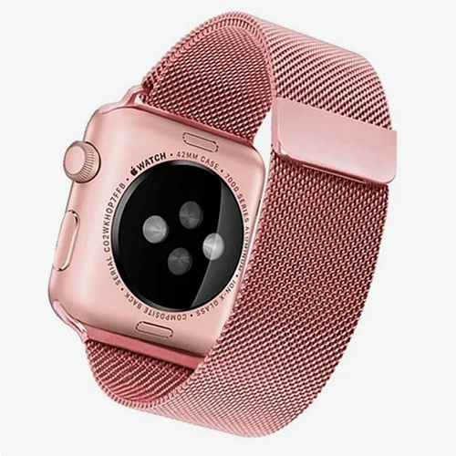 Ремешок на руку для Apple Watch 44/45/46/49 мм, HOCO, WA03, Milanese loop, розовое золото