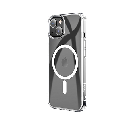 Чехол силиконовый для iPhone 14, Магнитный (MagSafe), HOCO, прозрачный