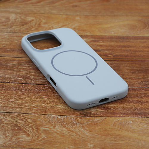 Чехол-накладка для iPhone 16 Pro, Silicon Case, магнитный (MagSafe), без лого, X-CASE, светло-голубой