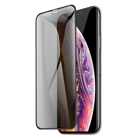 Защитное стекло на iPhone X/XS/11 Pro (A34 Plus), HOCO, Антишпионское стекло, черное