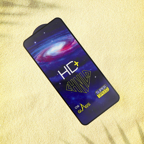 Защитное стекло на TECNO Spark 40 Pro, HD+, прозрачное с черной рамкой, X-CASE